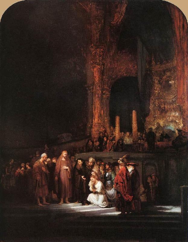 REMBRANDT Harmenszoon van Rijn Christ and the Woman Taken in Adultery oil painting image